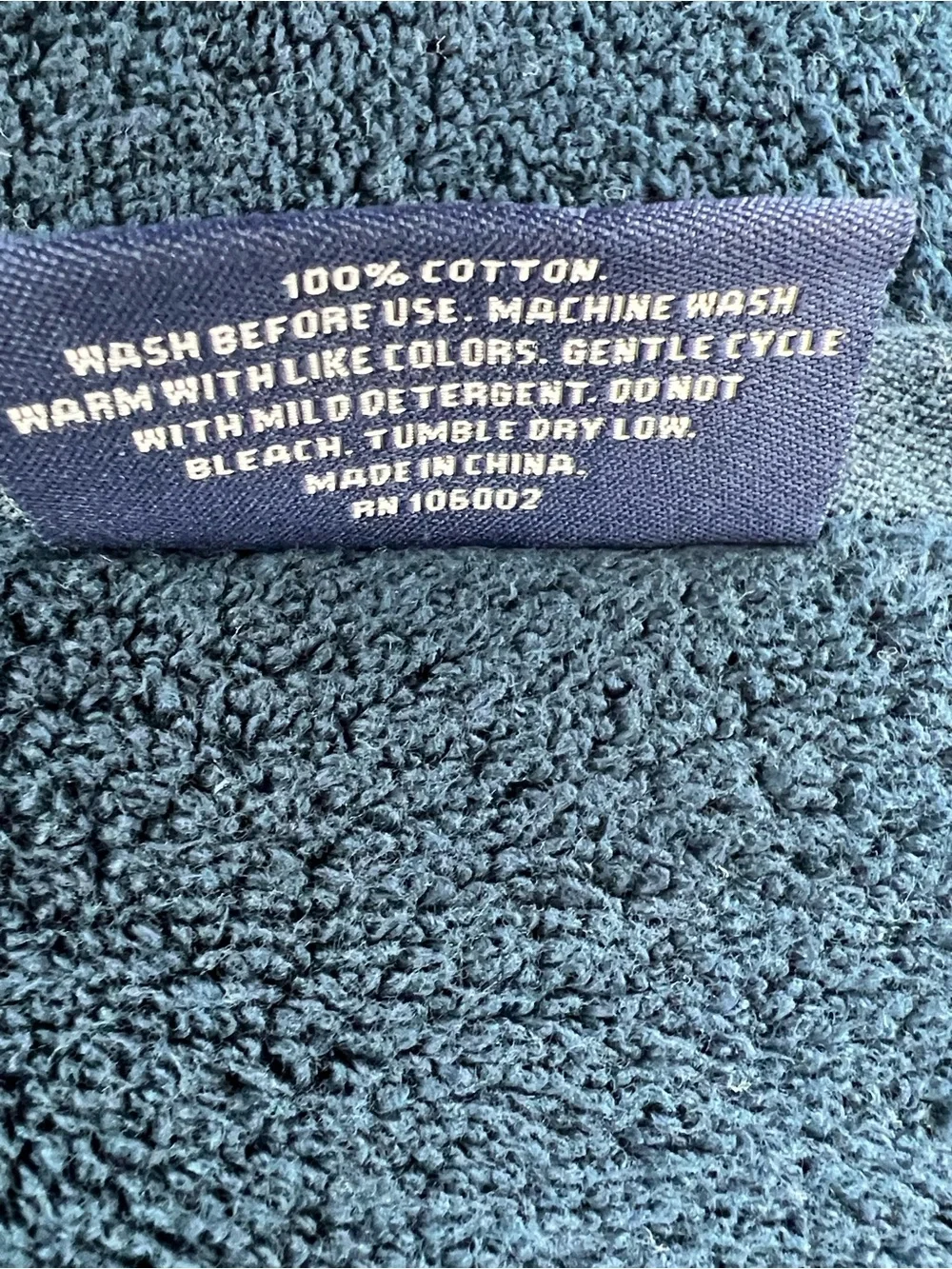 Brooks Brothers Bath Towel Set Dark Navy Blue Soft Plush 100% Cotton 2 Pc NEW